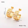Pendientes Populares Europeos y Americanos de Acero Inoxidable para Mujer, Lujo Accesible Pendientes Elegantes Retro Transfronterizos U Joyería de Acero de Titanio de Gama Alta