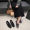 Zapatos retro de lana estilo francés Mary Jane, nueva colección primavera/otoño 2026, tacón grueso, tacón alto, forro de felpa, zapatos para mujer