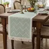 Caminho de Mesa, Estoque Disponível, Jacquard Ornamental Damasco de Poliéster com Franja de Borlas, Vários Designs Disponíveis para Sala de Jantar, Casamento, Festa e Decoração de Casa, Fornecimento Direto da Fábrica