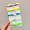 Anillo de Toalla de Color Caramelo para Niños, Goma para el Cabello para Niñas Pequeñas, Alta Elasticidad, Duradero, No Daña el Cabello, Accesorio para el Cabello