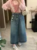 Dd2026 Falda Exquisita de Principios de Verano Nuevo Estilo Ropa para Mujer Tallas Grandes para Chicas Gorditas Falda de Mezclilla Retro con Abertura Yc522