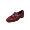 Zapatos Planos de Calidad Nicho con Pelo de Caballo Nueva Colección Primavera 2026 Punta Redonda Borla Zapatos de Piel Cómodos de Tacón Bajo Versátiles Mocasines