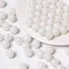 Cuentas de Resina Crema Cuentas Redondas Agrietadas Agujero Recto Cuentas de Grava Pulsera Collar Hecho a Mano DIY Accesorios de Joyería Cuentas Sueltas