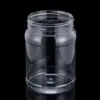 Botella redonda transparente de plástico PET, 1800 ml, boca ancha, con tapa, para almacenar galletas y nueces, con logotipo personalizado e impresión de etiquetas