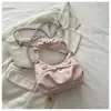 Bolsa de Mão Feminina Plissada Fashion Estilo Coreano 2026 Nova Estampa Floral Bolsa de Ombro Moda Bolsa Transversal
