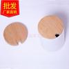 Taza de Agua Creativa con Tapa de Madera Tapa de Taza de Bambú Taza de Porcelana Agujero para Cuchara de Rocío Tapa de Bambú Taza de Cerámica Tapa de Bambú a Prueba de Polvo Gruesa