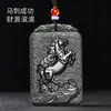 Jade Hetian de Xinjiang Zafiro Verde Torre Primera Calidad Material Fino Cuatro Brazos Guanyin Colgante de Paisaje para Hombres y Mujeres Colgante de Jade