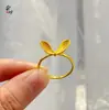 Anillo Abierto de Orejas de Conejo, Estilo Antiguo Oro Arena, Diseño Abierto Ajustable, Chapado en Oro de Cobre, Dulce Tendencia Americana Estilo Animal, Wholesale para Mujer