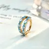 Aretes de anillo brillantes de doble capa con corte marquise de aleación de titanio F136 en dorado, Aretes para piercing labial de titanio G23 con rosca interna y circonita