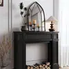 Armário Decorativo de Lareira Preto Sala de Estar Casa Interior Casamento Exibição Madeira Maciça Corredor Divisória Mesa Gabinete Estreito Retro Francês