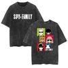 Camiseta Lavada Transfronteriza Hip Hop Espía Elegante Espía X Familia Periférico Animación Verano Pareja Manga Corta