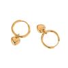 Pendientes circulares con cierre a presión, de estilo romántico, con diseño de viento frío, para mujer, de acero de titanio, con forma de corazón, resistentes a la decoloración.