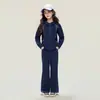 Nuevo Conjunto de Sudadera con Capucha y Cremallera para Niñas Ropa Deportiva de Dos Piezas Ajustada para Otoño Ropa para Niñas de Edad Media y Grandes