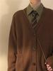 Otoño e invierno 2023 Nuevo suéter cárdigan suéter abrigo casual japonés de estilo preppy retro americano suelto para hombres y mujeres