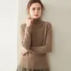 Suéter de cachemira con cuello alto para mujer, color liso, tejido, capa base, cachemira pura, cachemira de color liso