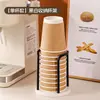 Dispensador de Vasos Desechables de Gama Alta, Soporte Almacenador de Vasos Imitación Madera de Nogal, Soporte de Vasos de Papel para Café y Té de Escritorio