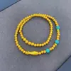 Nova pulseira dobrável estilo chinês com peixinhos turquesa pulseira de corda elástica banhada a ouro cobre design joias literárias para homens e mulheres