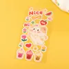 Adesivos de PVC transparentes de desenho animado para celulares, copos de água, caixas de armazenamento, adesivos à prova d'água, adesivos de cristal, adesivos ins de menina para atacado