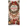Novidades transfronteiriças: Tecido de fundo de Natal impresso em alta definição, designs de casa de pão de gengibre e renas, série de tecidos de fundo para decoração festiva