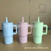 Taza de Coche Sublimada Transfronteriza de 20 oz Acero Inoxidable 304 Termo Infantil con Popote al Vacío y Asa Taza de Hielo