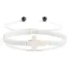 Pulsera Tejida Cruzada de Piedra Natural Versátil Estilo Europeo y Americano, Ajustable, Moderna, Diseño Simple, Estilo Masculino