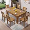 Mesa de Jantar Retangular de Madeira Maciça Estilo Chinês Pequeno Apartamento Uso Doméstico Borracha Espessa Mesa de Jantar para Hotel Restaurante Moderna Simples