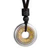 Plata de Ley 925 Chapada Colgante Grande Sólido de Paz y Alegría Collar Retro para Hombre Año Zodiacal Moda Tendencia Nacional Gargantilla