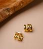 Brincos de Metal com Múltiplos Argolas Design de Nicho Feminino Estilo Coreano Retrô Personalizado Simples Versátil Elegante Orelhas Banhado a Cobre com Ouro Real