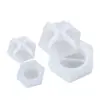 Caixa de Armazenamento Hexagonal DIY de Resina Gesso Cimento Pequeno Suporte Hexagonal para Velas Molde de Silicone de Gesso