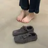 Sapatos Birkenstock Planos de Camurça e Lã de Cordeiro Novo Estilo Outono e Inverno 2025 Sapatos Casuais Quentes com Forro de Lã Sapatos de Lã e Algodão