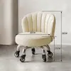 Banqueta Giratória Doméstica com Encosto, Banqueta Pequena com Rodas, Banqueta Baixa, Banqueta Redonda, Banqueta de Preenchimento de Costura, Banqueta Móvel, Banqueta de Aprendizagem Infantil