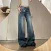 Jeans Anchos de Pierna Ancha Estilo Americano Chica Picante Talla Grande Pequeña Nuevos Pantalones Rectos Versátiles Adelgazantes para Mujer de Otoño