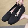 Sapatos para Mulheres, Moda Casual Feminina de Primavera e Outono, Sapatilhas Femininas, Tricot Voador Respirável Sola Macia Slip-On Transfronteiriço Sapatilhas de Bico Baixo para Mulheres