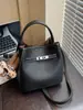 Bolso Cubo Cesta de Verduras para Mujer, Estilo Nuevo, Sensación de Alta Gama, Bolso de Mano Suave de Cuero con Patrón de Lichi, Bolso de Hombro y Cruzado Versátil de Moda