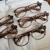 Montura de Gafas Decorativa Bidimensional con Estampado de Leopardo Sin Lentes, Cuadrada Retro Tortuga Lisa Linda Estilo Japonés Estilo Modificador de Rostro Femenino