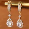 Ez5936 Pendientes de Metal con Pedrería Estilo Europeo y Americano Transfronterizos para Mujer con Colgantes de Estrella y Corazón, Joyería de Pendientes Simple y Elegante