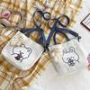 Bolsa de Mano Caricatura Oso Suave Lindo Lona Bolso de Hombro Japonés Harajuku Chic Estudiante Bolso Cruzado para Mujeres Estilo Ins