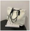 Bolsa Feminina Simples de Grande Capacidade para Primavera e Verão 2026 Nova Tendência Moda Bolsa de Mão Única Ombro Peluda Elegante Bolsa Tote