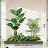 Combinação Paisagística de Plantas Artificiais Verdes Estilo Tropical com Vasos para Escadas Internas e Varandas, Plantas Verdes Grandes para Decoração de Casa, Sem Manutenção