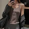 Camisola de algodón acanalado con cuello en U para mujer, capa interior ajustada, nuevo top liso adelgazante con hermoso diseño en la espalda