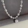 Colar de Pérolas com Pingente de Zircônia, Design Elegante de Nicho, Sensação de Alto Padrão, Luxo Leve Estilo Francês, Corrente de Clavícula da Moda Personalizada
