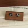 Pendientes negros para mujer, estilo vintage de Hong Kong, ligeros, lujosos, geométricos, avanzados, de metal, únicos, elegantes.