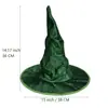 Sombrero de Bruja de Halloween con Punta Puntiaguda Plisada, Sombrero de Mago de Terciopelo Colorido para Fiesta Cosplay Disfraz Accesorios