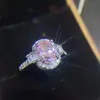 Versa Hong Kong Rico Hombre de Negocios Gao Ding Anillo de Diamante Rosa Grueso Chapado Platino PT950 Retro Seiko Lujo Ligero Anillo Completo de Zirconio