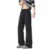 Pantalones Bordados con Ojal Diagonal Transfronterizo para Hombre, Nuevo Verano 2026, Pantalones Casuales de Secado Rápido, Pantalones Anchos Rectos Sueltos