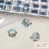 Accesorios transparentes, sin fondo, apilados de pedrería para decoración de uñas, huevo de paloma de cristal brillante, producto terminado con esquinas en ángulo recto, accesorios DIY apilados de pedrería hechos a mano
