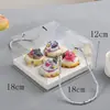 Caixa transparente portátil para cupcake 24612 peças caixa de embalagem para copo caixa de papel para muffin caixa de embalagem para sobremesa e panificação