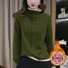 Novo Estilo Outono e Inverno Deste Ano Inspirado em Maillard Camisa Base Térmica de Veludo Quente com Gola Alta Meia-Manga para Mulheres