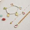 Wanxing Venta Caliente Transfronteriza Etiqueta Estampada Gota de Aceite Pulsera de Perlas Acero Inoxidable Chapado en Oro Pulsera para Mujer Joyería de Moda