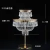 Adereços de Casamento Suporte de Flor de Gelo de Cristal Decoração da Mesa Principal Suporte de Flores para Mesa do Salão de Casamento Vaso Europeu Ornamentos de Ferro